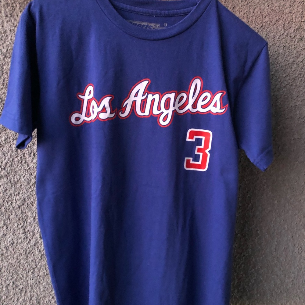 Los Angeles Sports Unlimited number 3 Paul size S blue tee